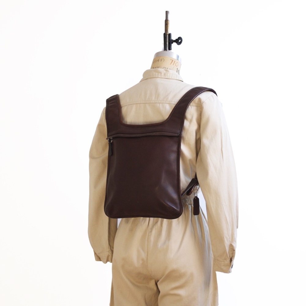 SOLD Brown leather Coach backpack